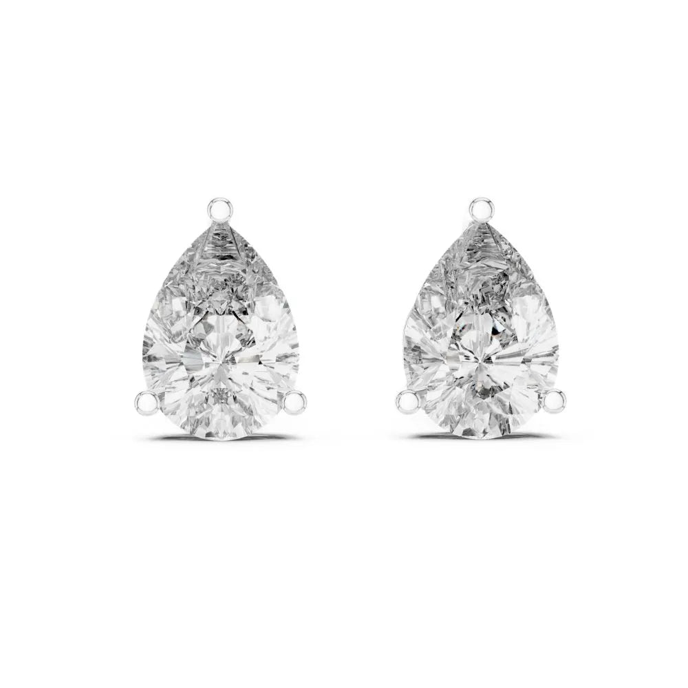 ORYNIO Pear Cut Solitaire Stud Earrings in 925 Sterling Silver