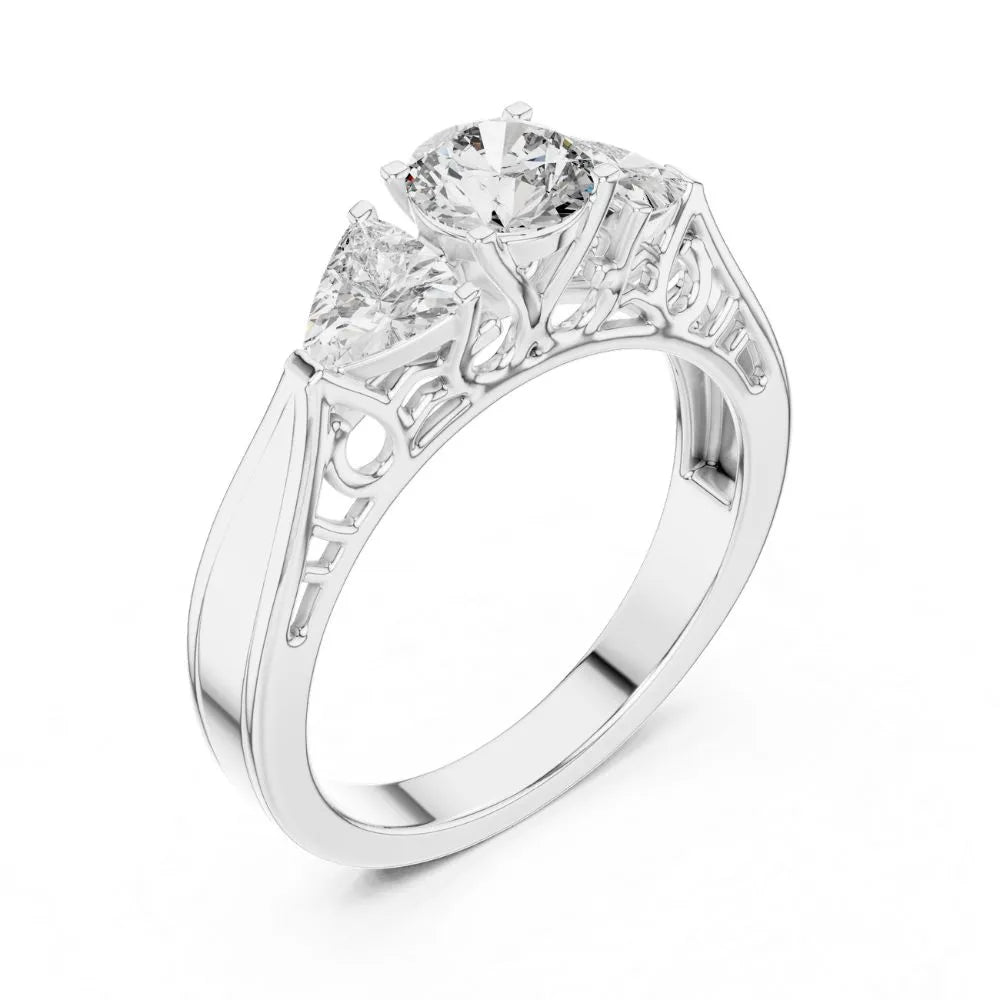 Orynio ORYNIO Heritage Three Stone Ring in 925 Sterling Silver 92.5 silver jewellery