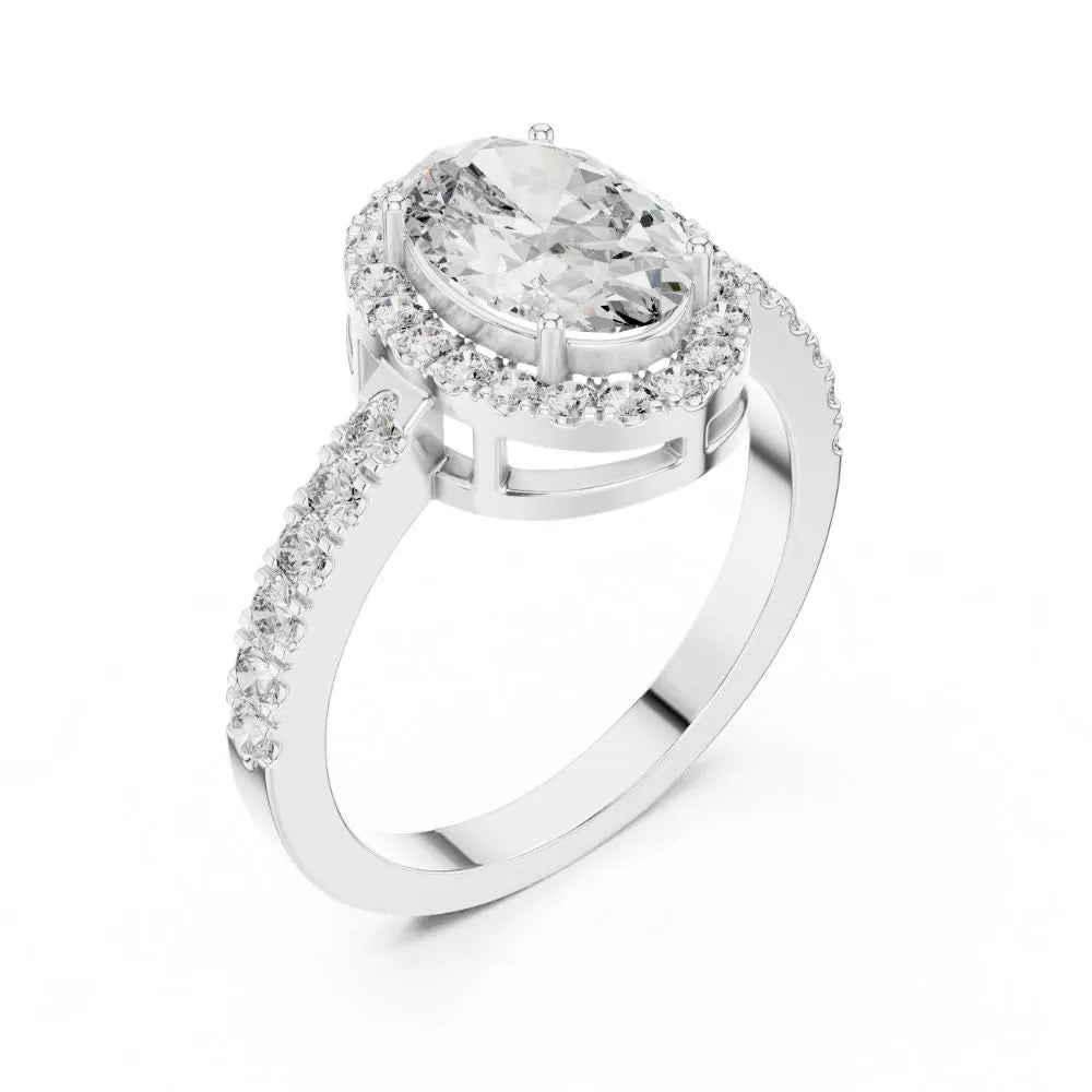 Orynio ORYNIO Aurora Halo Oval Engagement Ring in 925 Sterling Silver 92.5 silver jewellery