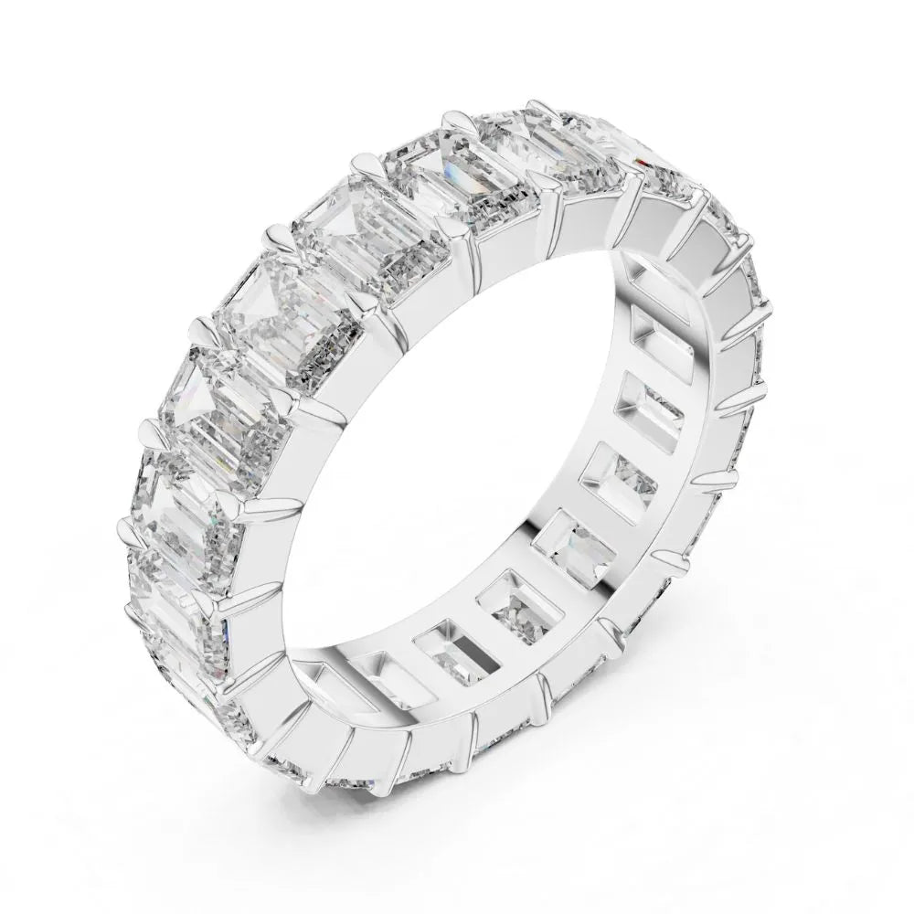 Orynio ORYNIO Luméa Emerald-Cut Eternity Band Ring in 925 Sterling Silver 92.5 silver jewellery
