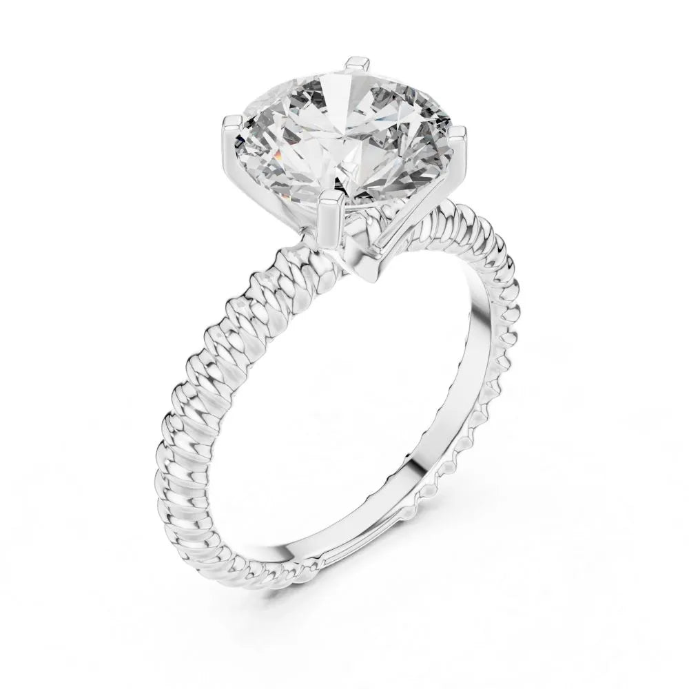 Orynio ORYNIO Aurelia Textured Solitaire Ring in 925 Sterling Silver 92.5 silver jewellery