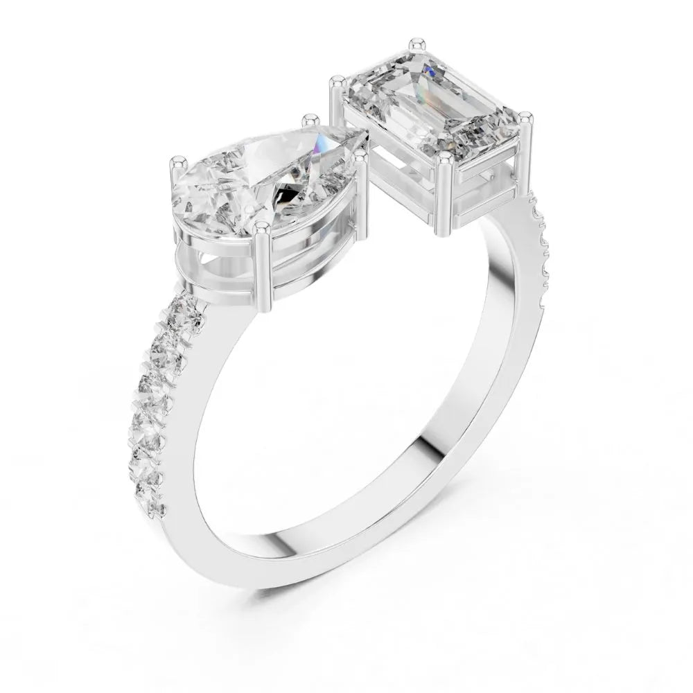 Orynio ORYNIO Avant Toi Open Bypass Diamond Ring in 925 Sterling Silver 92.5 silver jewellery