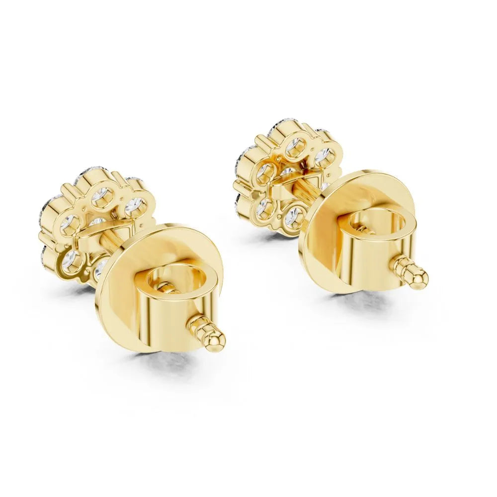 ORYNIO Floral Cluster Stud Earrings in 925 Sterling Silver