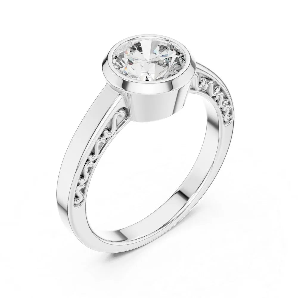 Orynio ORYNIO Luna Bezel Solitaire Sterling Silver Ring 92.5 silver jewellery