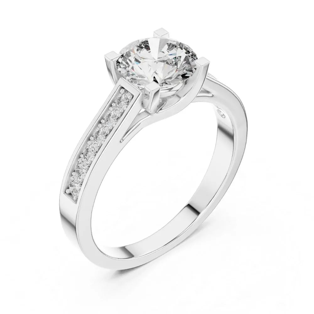 Orynio ORYNIO Lumina Channel Set Solitaire Ring in 925 Sterling Silver 92.5 silver jewellery