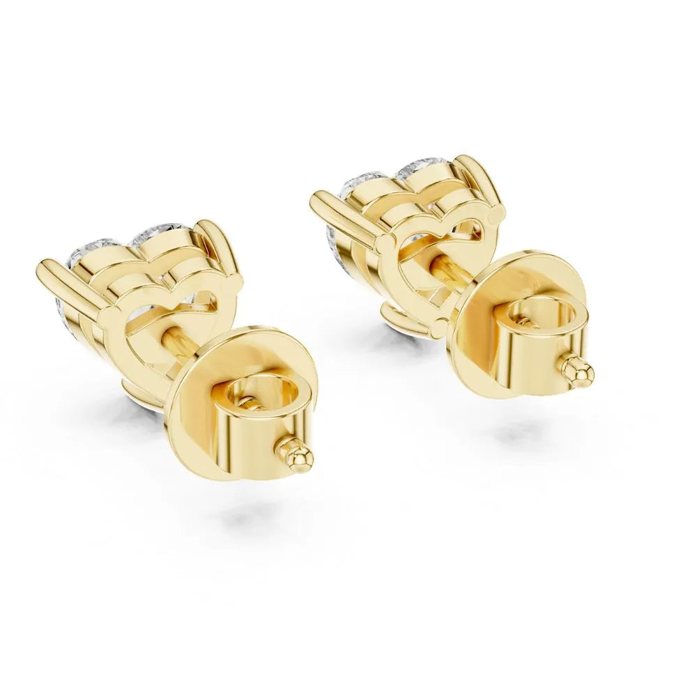 ORYNIO Heart Cut Solitaire Stud Earrings in 925 Sterling Silver