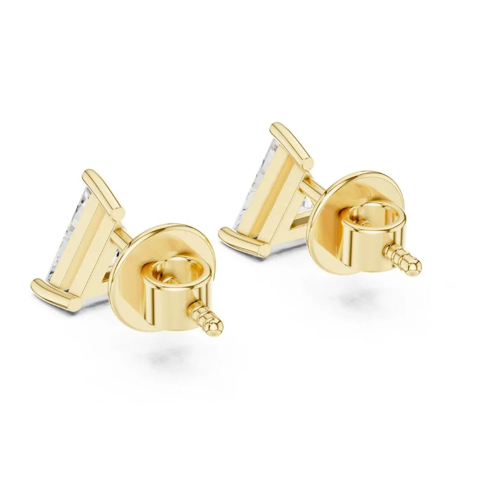 ORYNIO Trillion Cut Solitaire Stud Earrings in 925 Sterling Silver