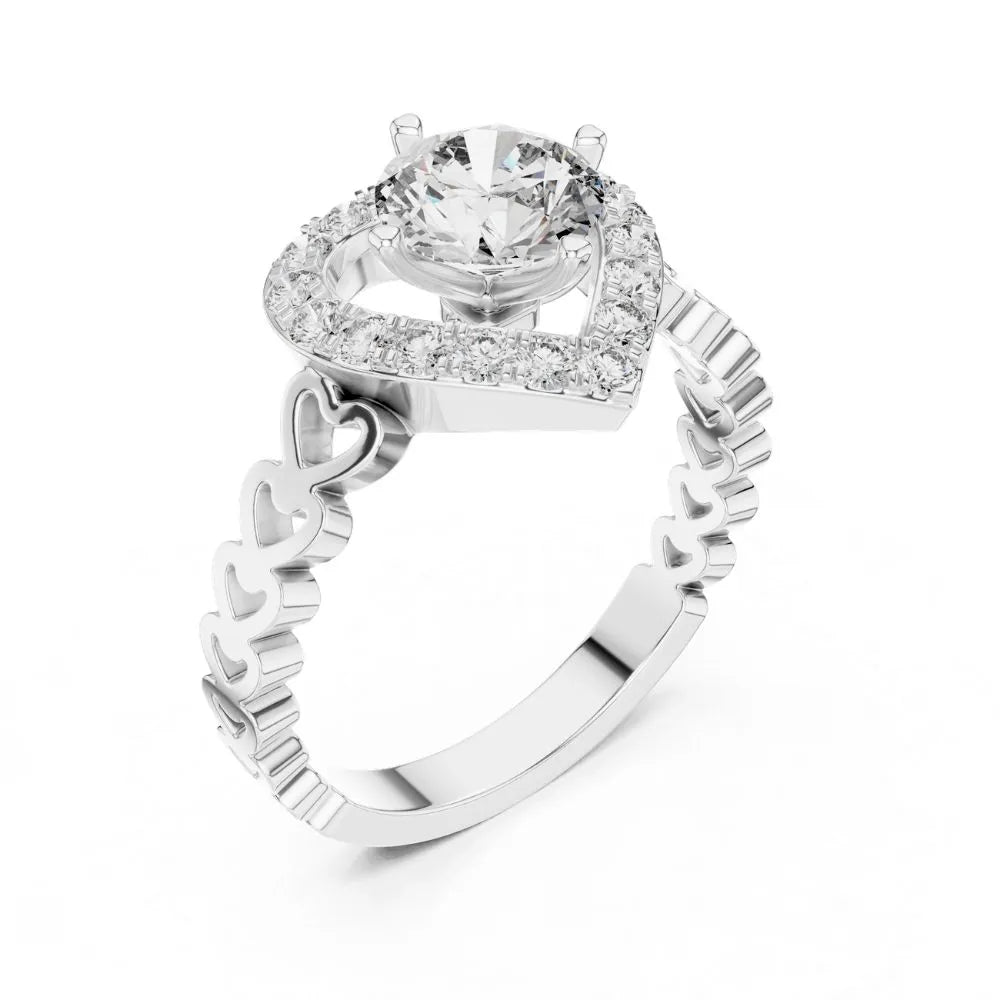Orynio ORYNIO Eternal Heart Halo Sterling Silver Promise Ring 92.5 silver jewellery