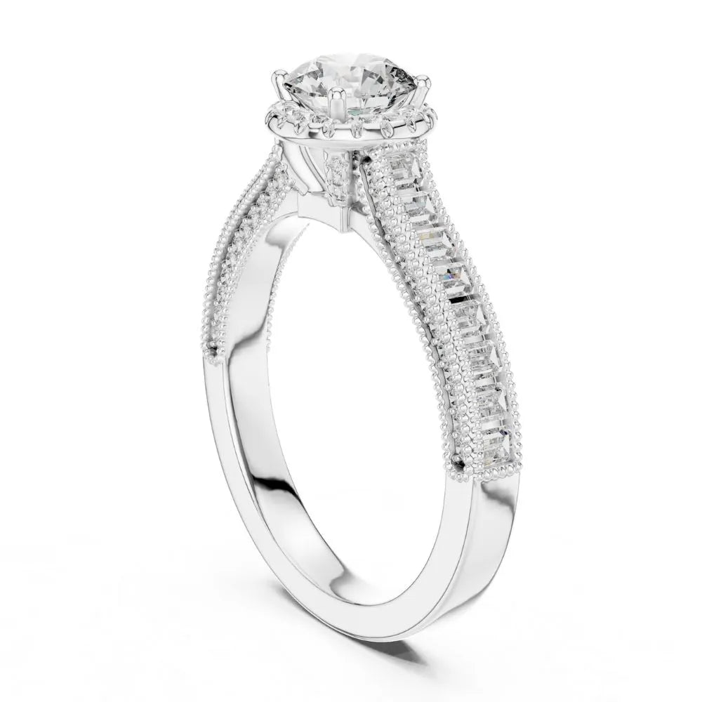Orynio ORYNIO Radiant Whisper Accent Sterling Silver Engagement Ring 92.5 silver jewellery