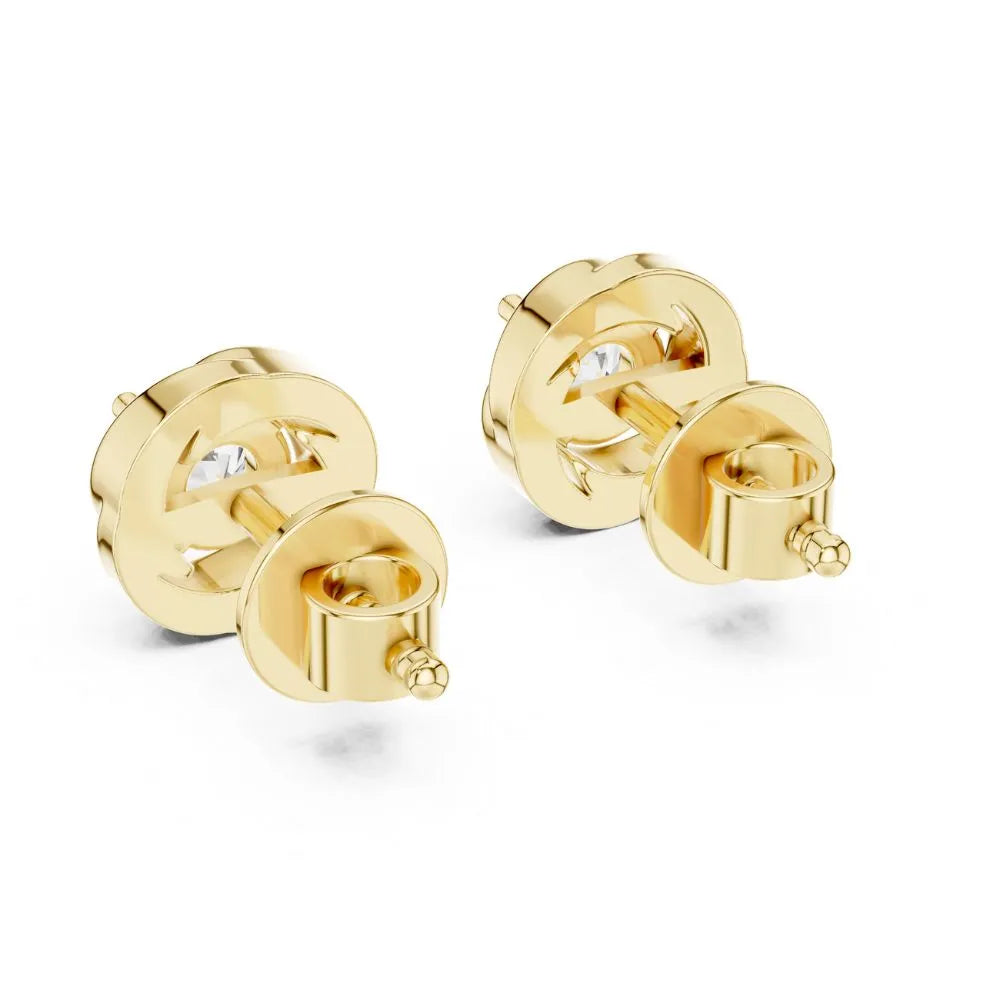 ORYNIO Spiral Swirl Solitaire Stud Earrings in 925 Sterling Silver