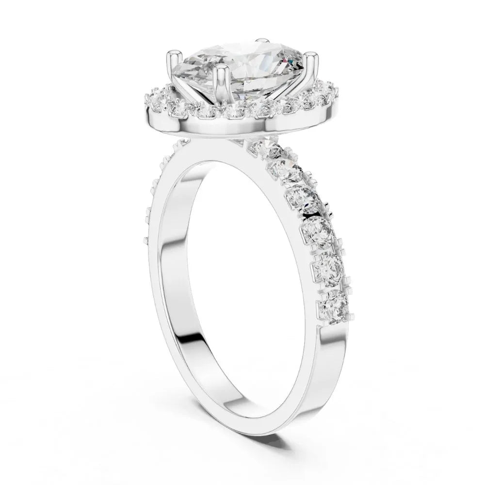 Orynio ORYNIO Aurelle Oval Halo Sterling Silver Engagement Ring 92.5 silver jewellery