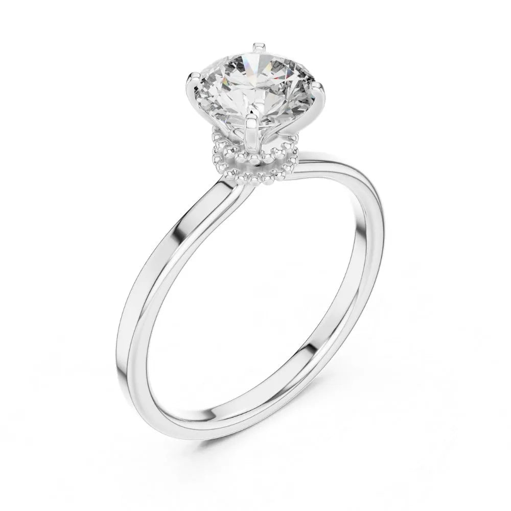 Classic Crown Solitaire Ring in 925 Sterling Silver | ORYNIO