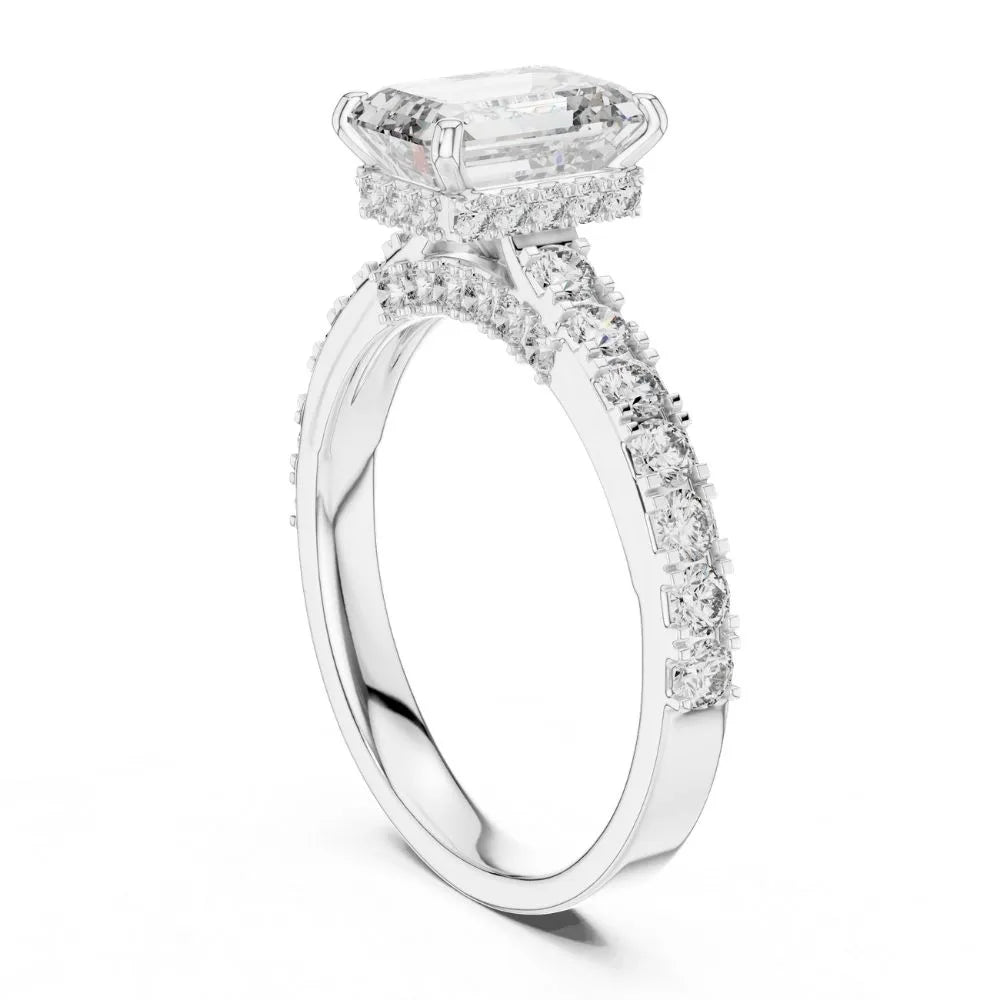 Orynio ORYNIO Emerald Elegance Pavé Sterling Silver Ring 92.5 silver jewellery