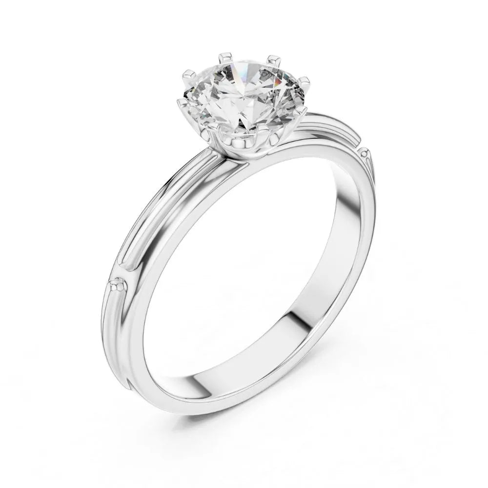 Elegant Six-Prong Solitaire Ring in 925 Sterling Silver | ORYNIO