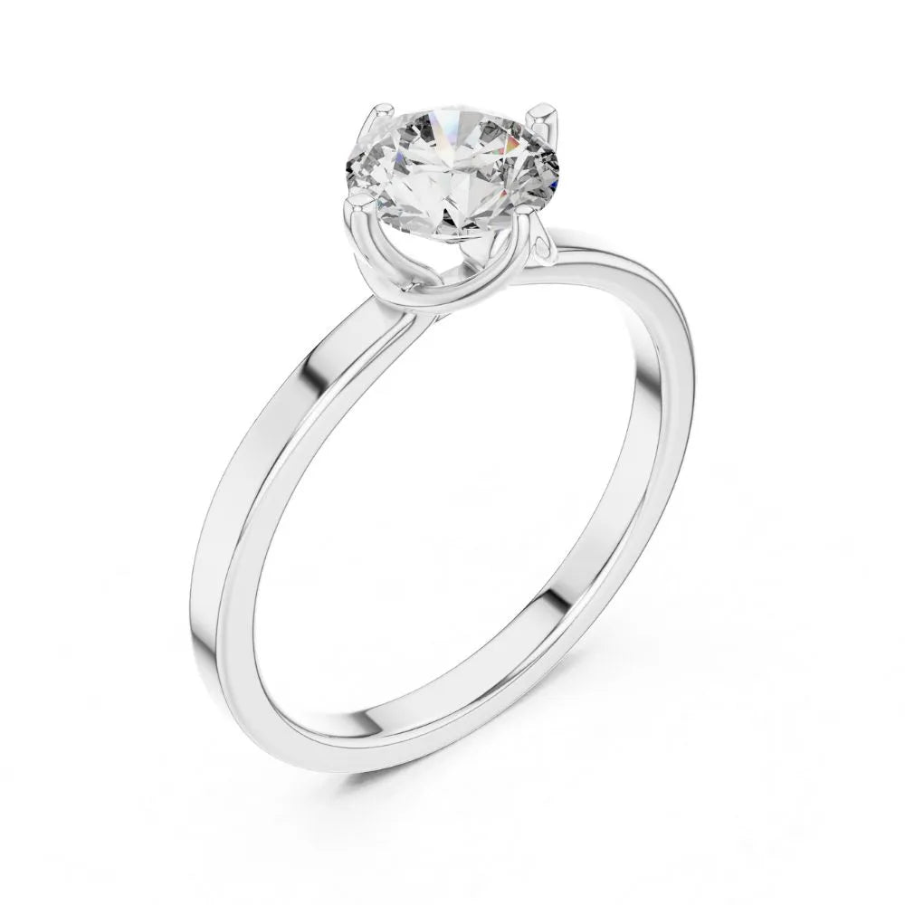 Petal Prong Solitaire Ring in 925 Sterling Silver | ORYNIO