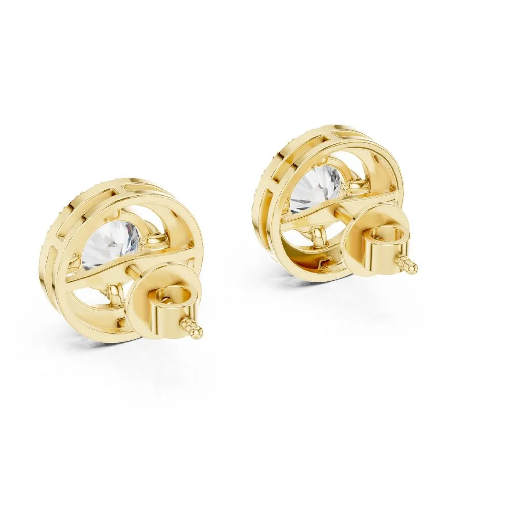 ORYNIO Aurelia Radiant Halo Stud Earrings in 925 Sterling Silver