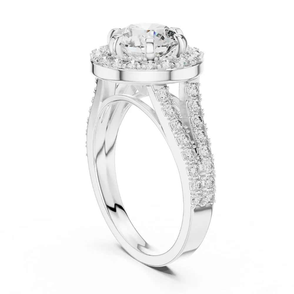Orynio ORYNIO Celestia Split Halo Sterling Silver Engagement Ring 92.5 silver jewellery