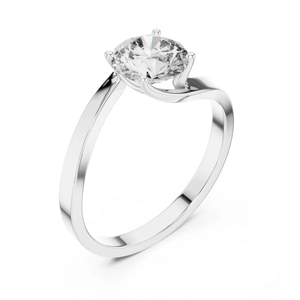 Orynio ORYNIO Aurelle Twist Solitaire Ring in 925 Sterling Silver 92.5 silver jewellery
