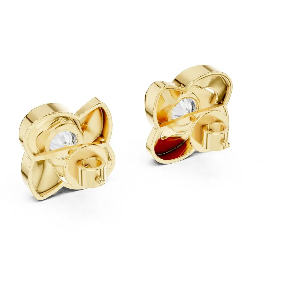 ORYNIO Sculptural Swirl Petal Stud Earrings in 925 Sterling Silver