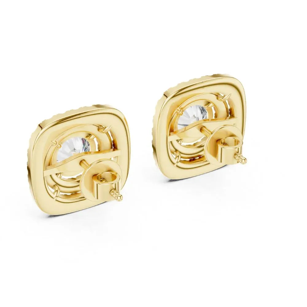 ORYNIO Celestine Halo Luxe Diamond-Style Stud Earrings