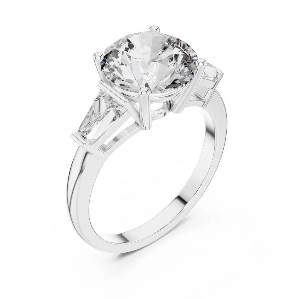 Orynio ORYNIO Radiant Harmony Three-Stone Solitaire Ring in 925 Sterling Silver 92.5 silver jewellery