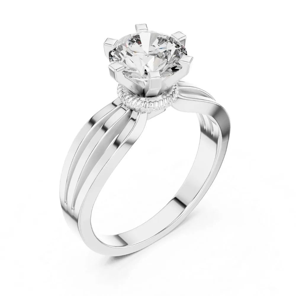 Orynio ORYNIO Aurora Triple Band Solitaire Ring in 925 Sterling Silver 92.5 silver jewellery