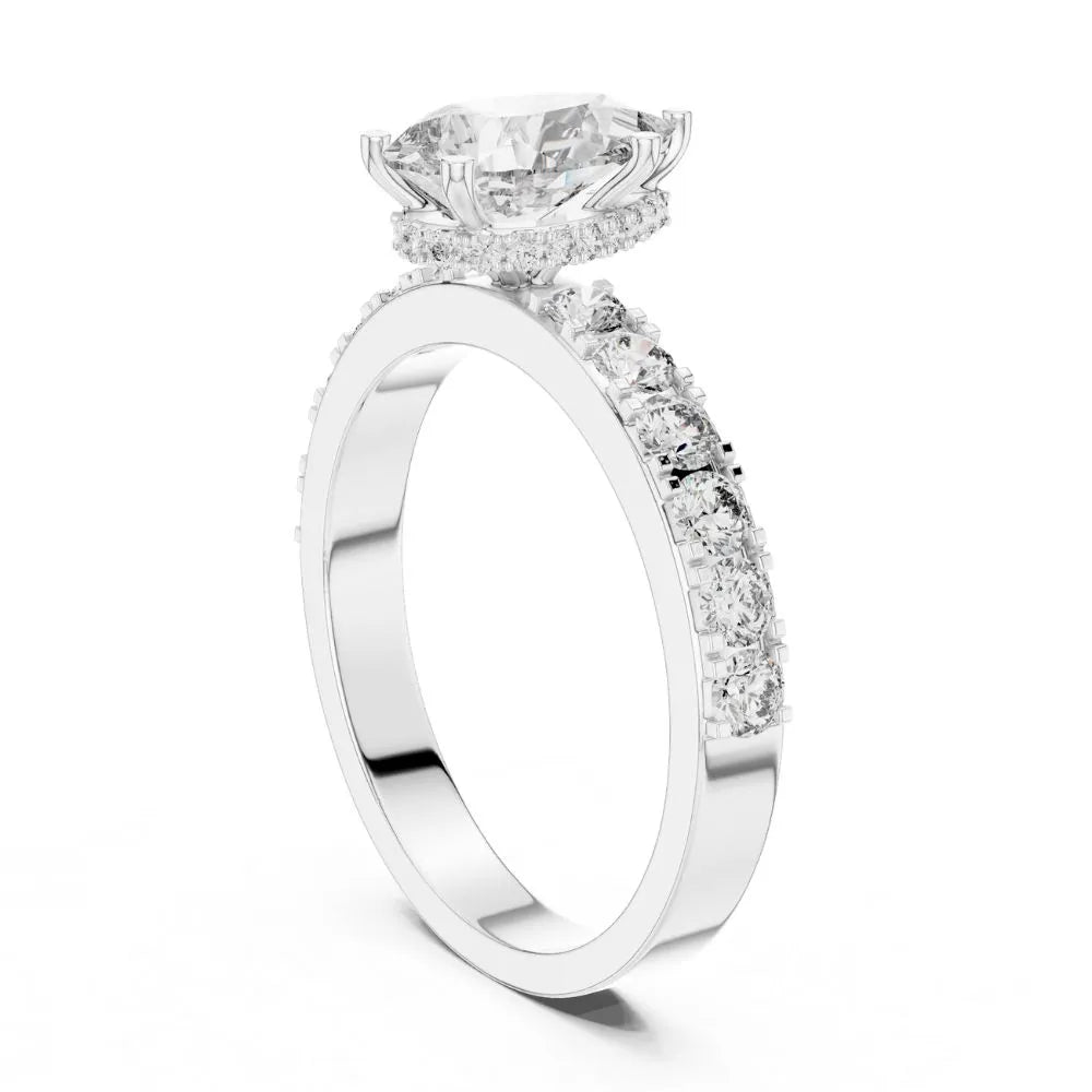 Orynio ORYNIO Serene Teardrop Pavé Sterling Silver Ring 92.5 silver jewellery