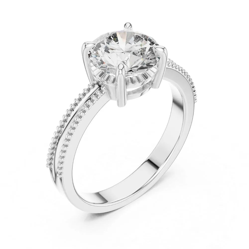 Orynio ORYNIO Luméra Beaded Solitaire Ring in 925 Sterling Silver 92.5 silver jewellery