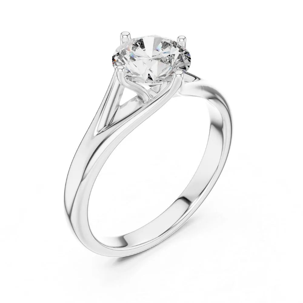 Modern Open Triangle Solitaire Ring in 925 Sterling Silver | ORYNIO
