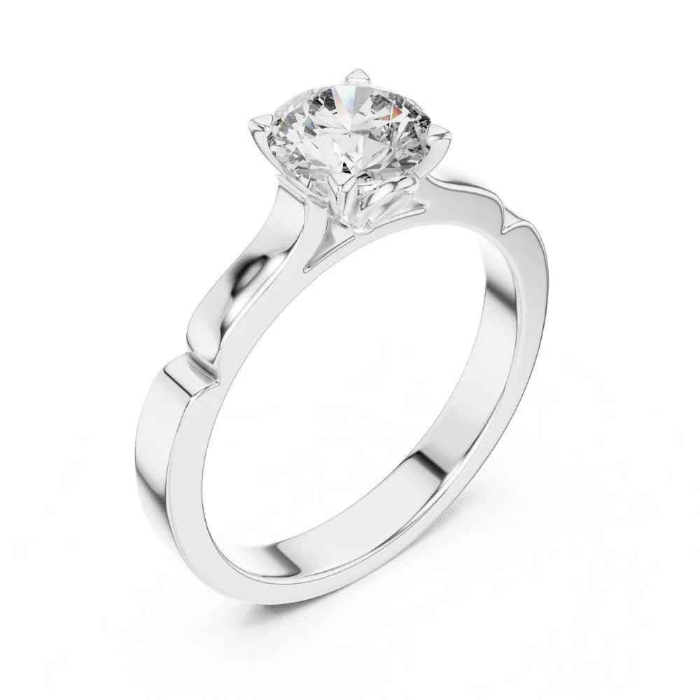 Modern Geometric Solitaire Ring in 925 Sterling Silver | ORYNIO
