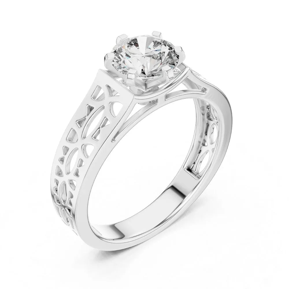 Orynio ORYNIO Aurora Lattice Solitaire Sterling Silver Ring 92.5 silver jewellery