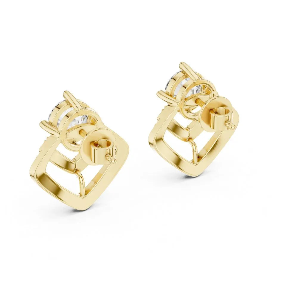 ORYNIO Celestia Luxe Halo Drop Earrings in 925 Sterling Silver