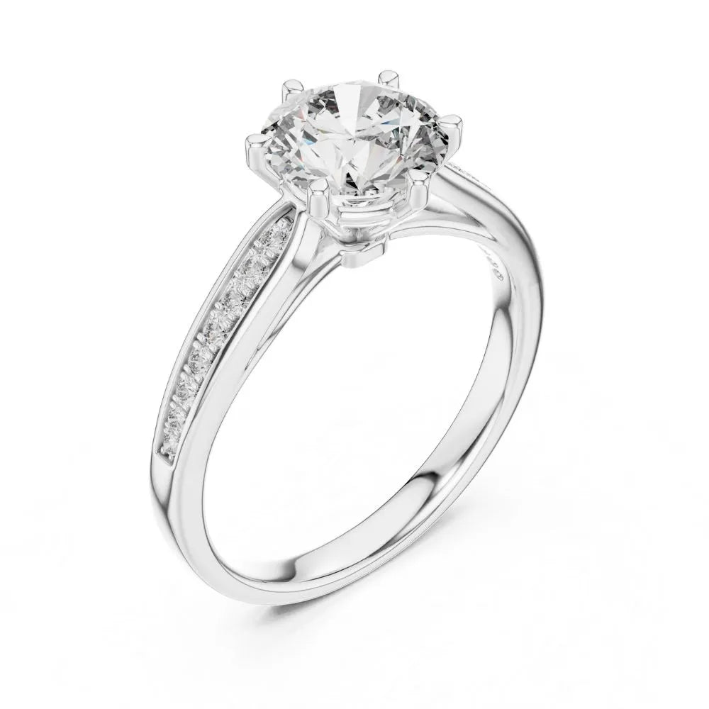 Orynio ORYNIO Radiant Pavé Solitaire Ring in 925 Sterling Silver 92.5 silver jewellery
