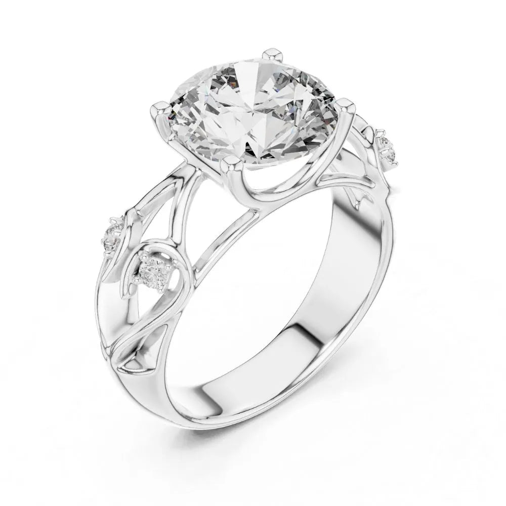 Orynio ORYNIO Blossom Vine Solitaire Engagement Ring in 925 Sterling Silver 92.5 silver jewellery
