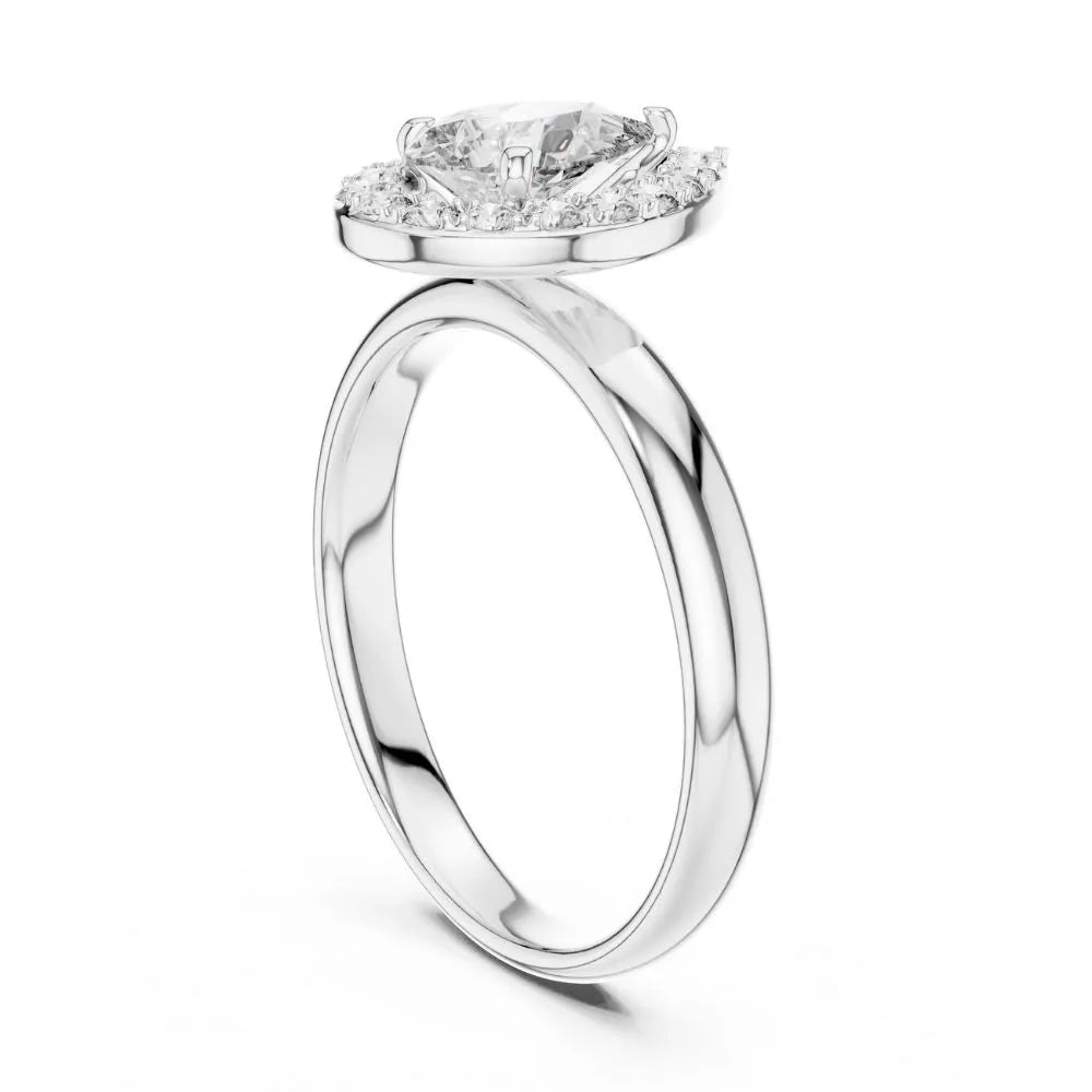 Orynio ORYNIO Lumina Halo Pear Sterling Silver Engagement Ring 92.5 silver jewellery
