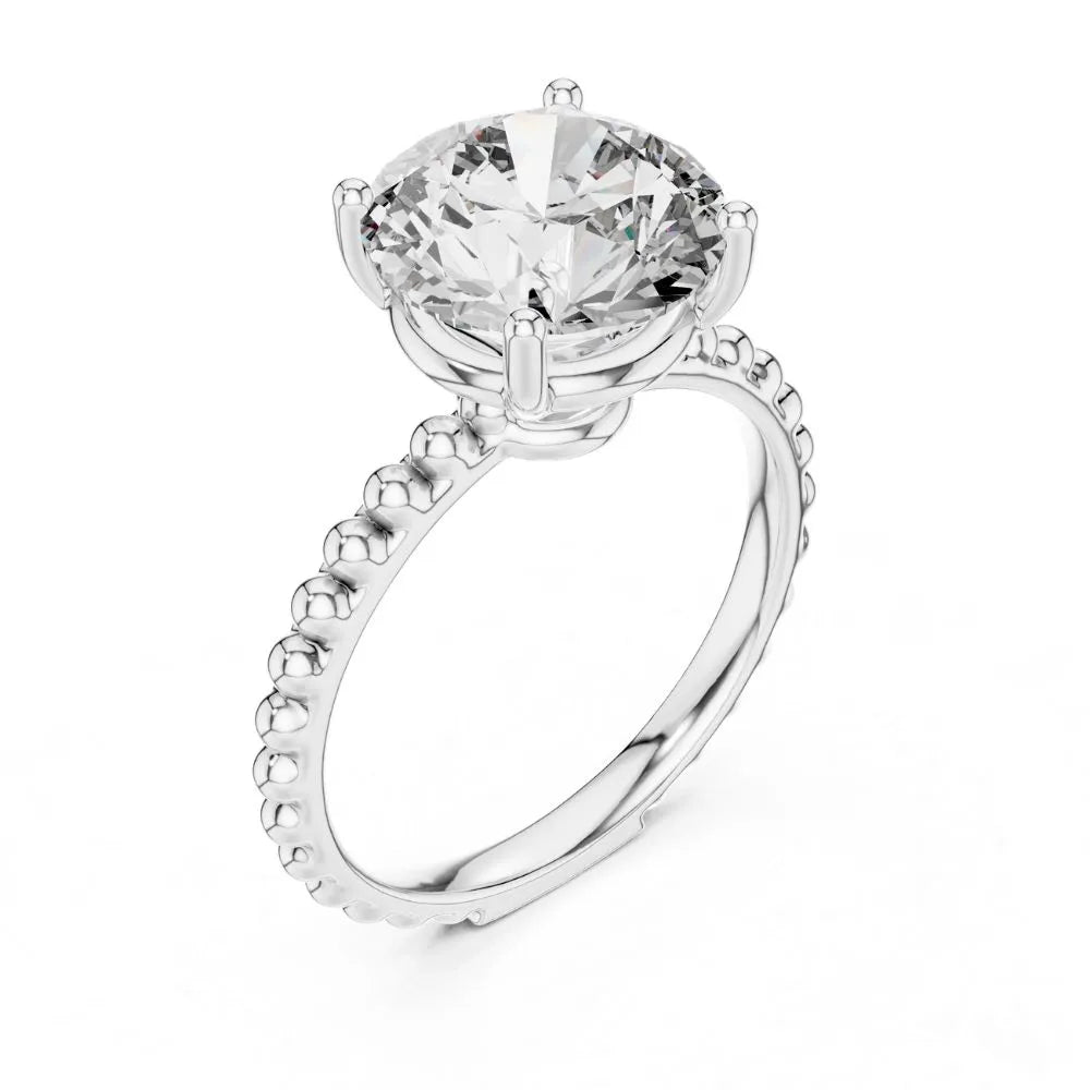 Orynio ORYNIO Roselle Beaded Solitaire Ring in 925 Sterling Silver 92.5 silver jewellery