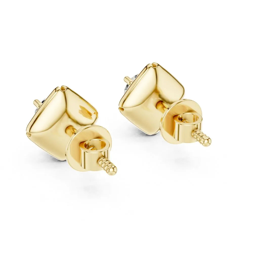 ORYNIO Sculptural Geometric Solitaire Stud Earrings in 925 Sterling Silver