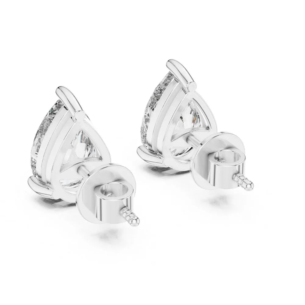 ORYNIO Pear Cut Solitaire Stud Earrings in 925 Sterling Silver