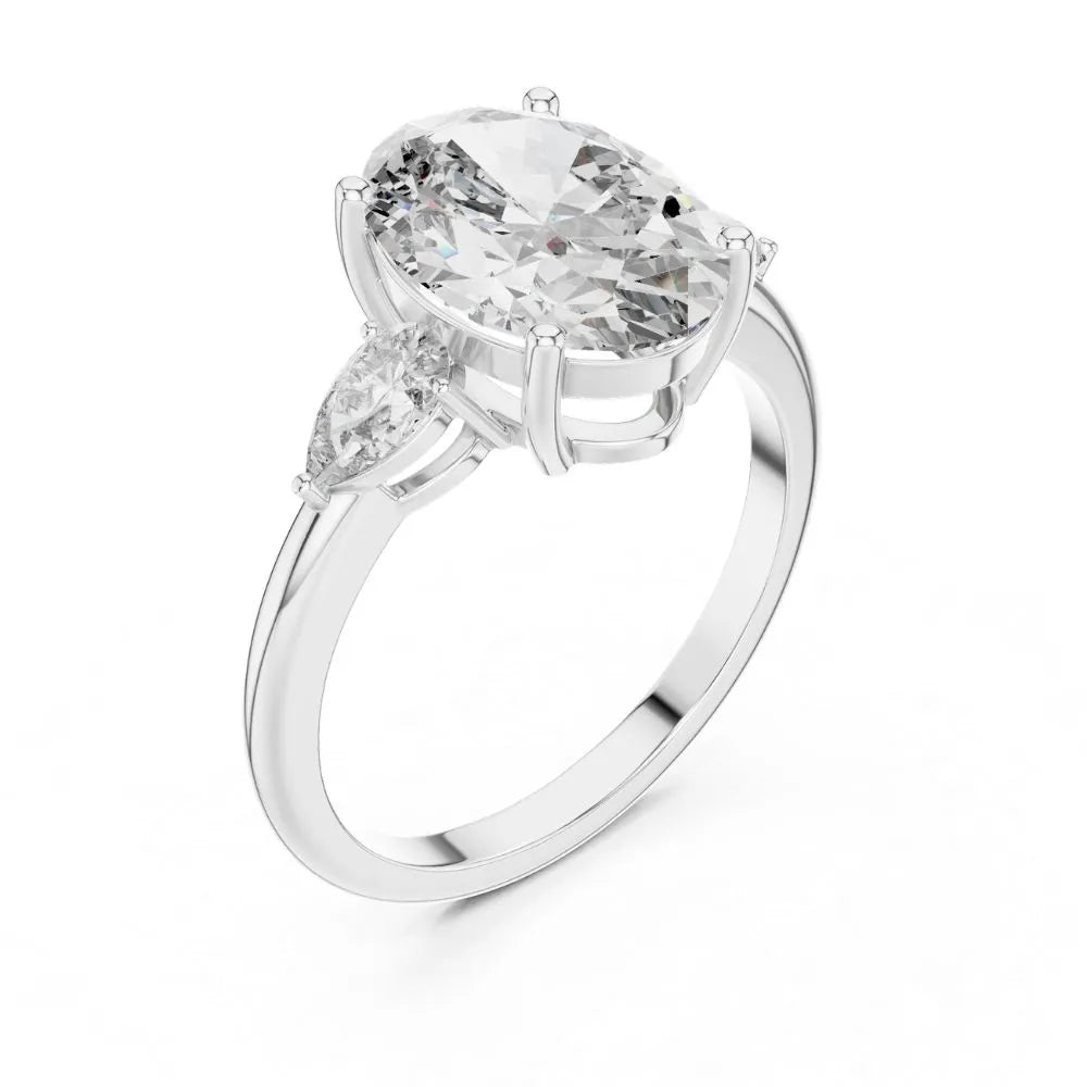 Orynio ORYNIO Elysian Oval Three-Stone Engagement Ring in 925 Sterling Silver 92.5 silver jewellery