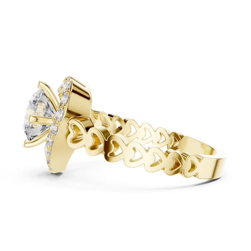 Orynio ORYNIO Eternal Heart Halo Sterling Silver Promise Ring 92.5 silver jewellery
