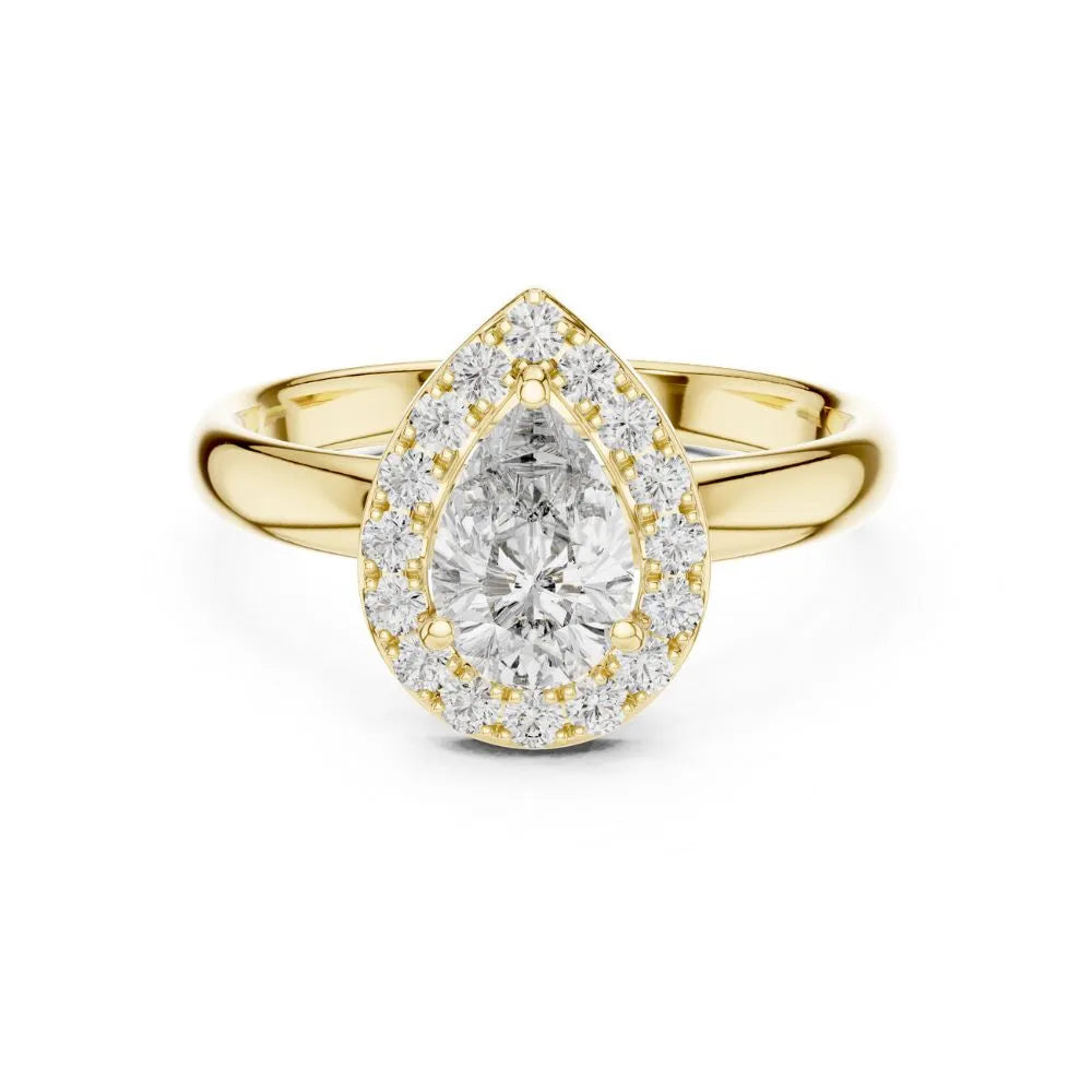 Orynio ORYNIO Lumina Halo Pear Sterling Silver Engagement Ring 92.5 silver jewellery
