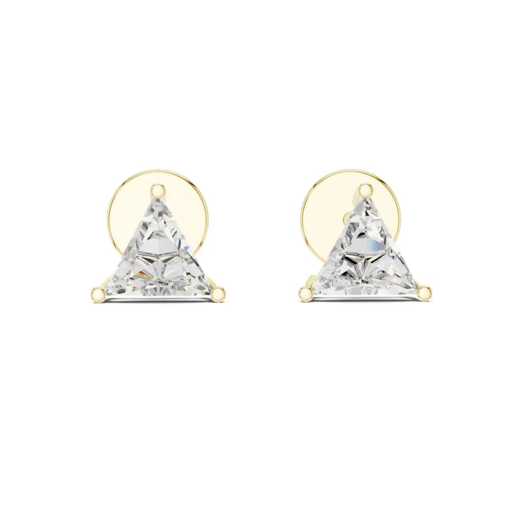 ORYNIO Trillion Cut Solitaire Stud Earrings in 925 Sterling Silver