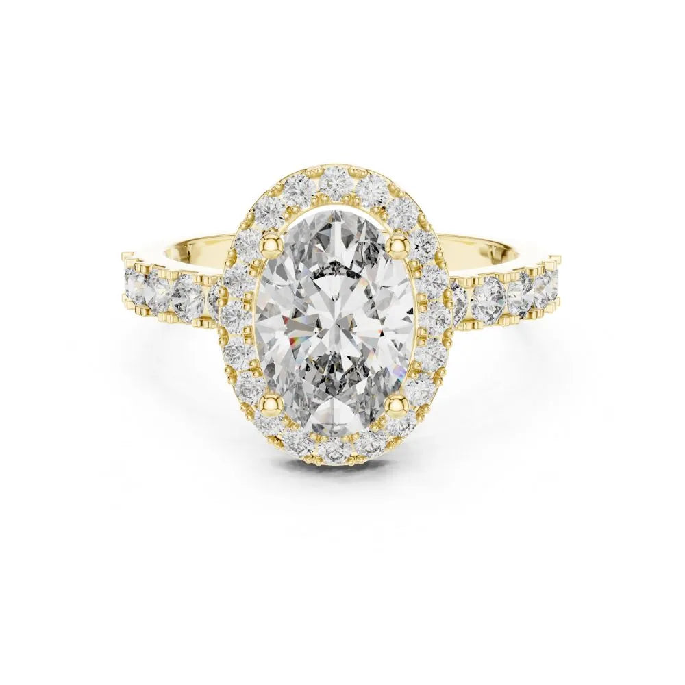 Orynio ORYNIO Aurelle Oval Halo Sterling Silver Engagement Ring 92.5 silver jewellery