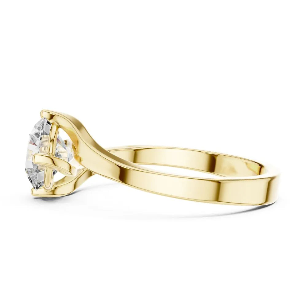 Bypass Solitaire Ring in 925 Sterling Silver | ORYNIO