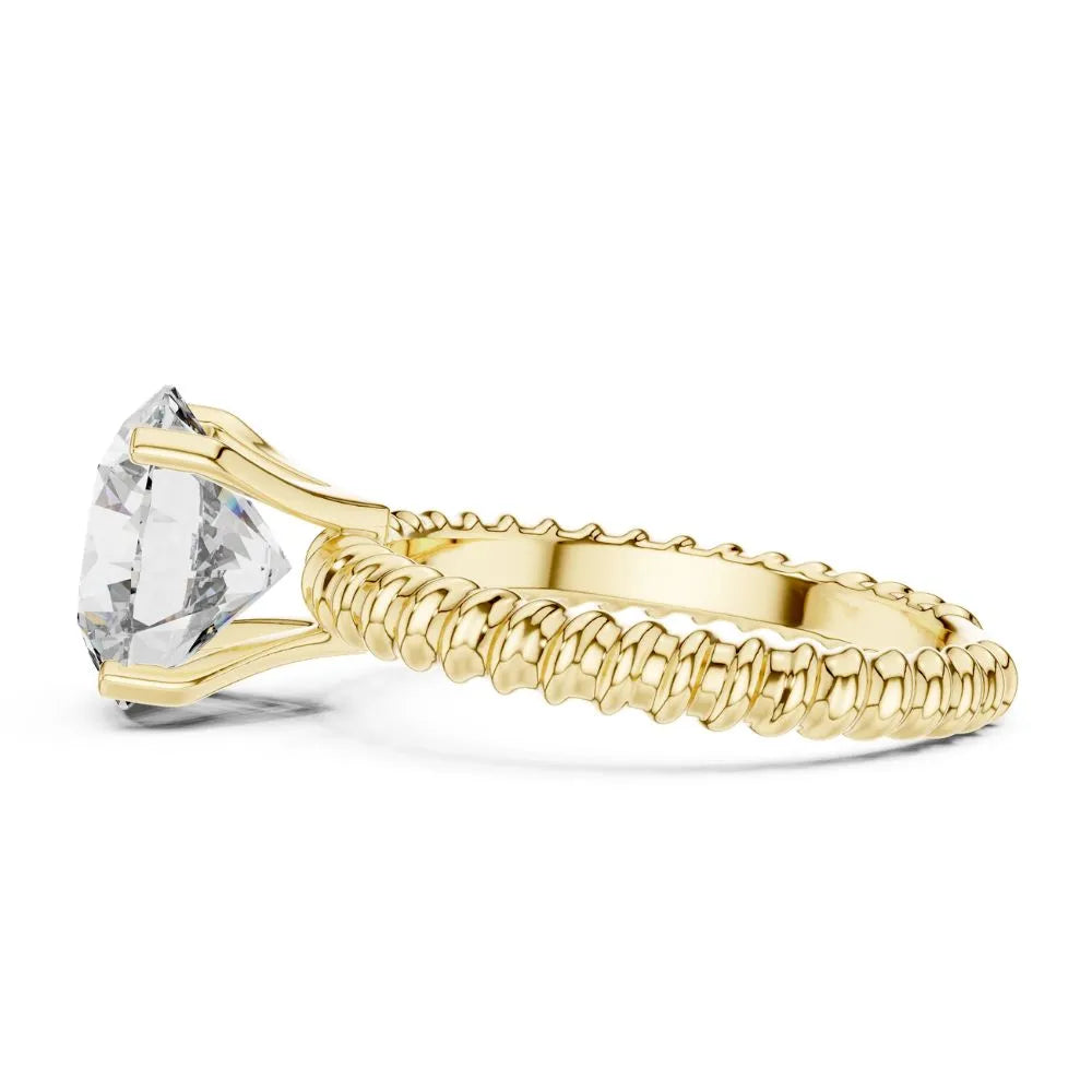 Orynio ORYNIO Aurelia Textured Solitaire Ring in 925 Sterling Silver 92.5 silver jewellery