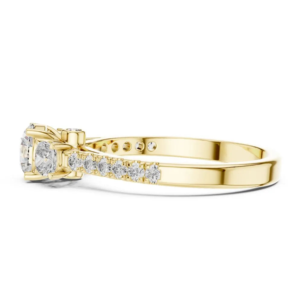Orynio ORYNIO Radiance Three Stone Pavé Ring in 925 Sterling Silver 92.5 silver jewellery