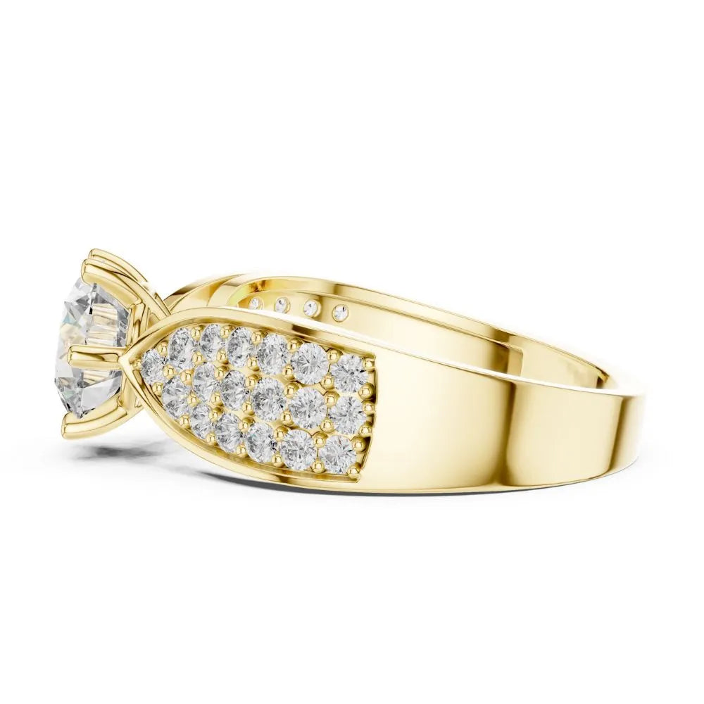 Orynio ORYNIO Regal Brilliance Solitaire Pave Sterling Silver Ring 92.5 silver jewellery