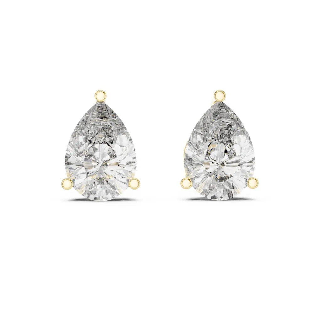 ORYNIO Pear Cut Solitaire Stud Earrings in 925 Sterling Silver