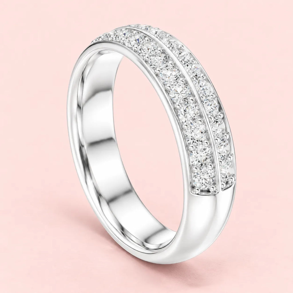 925 Sterling Silver Double Row Eternity Band for Women