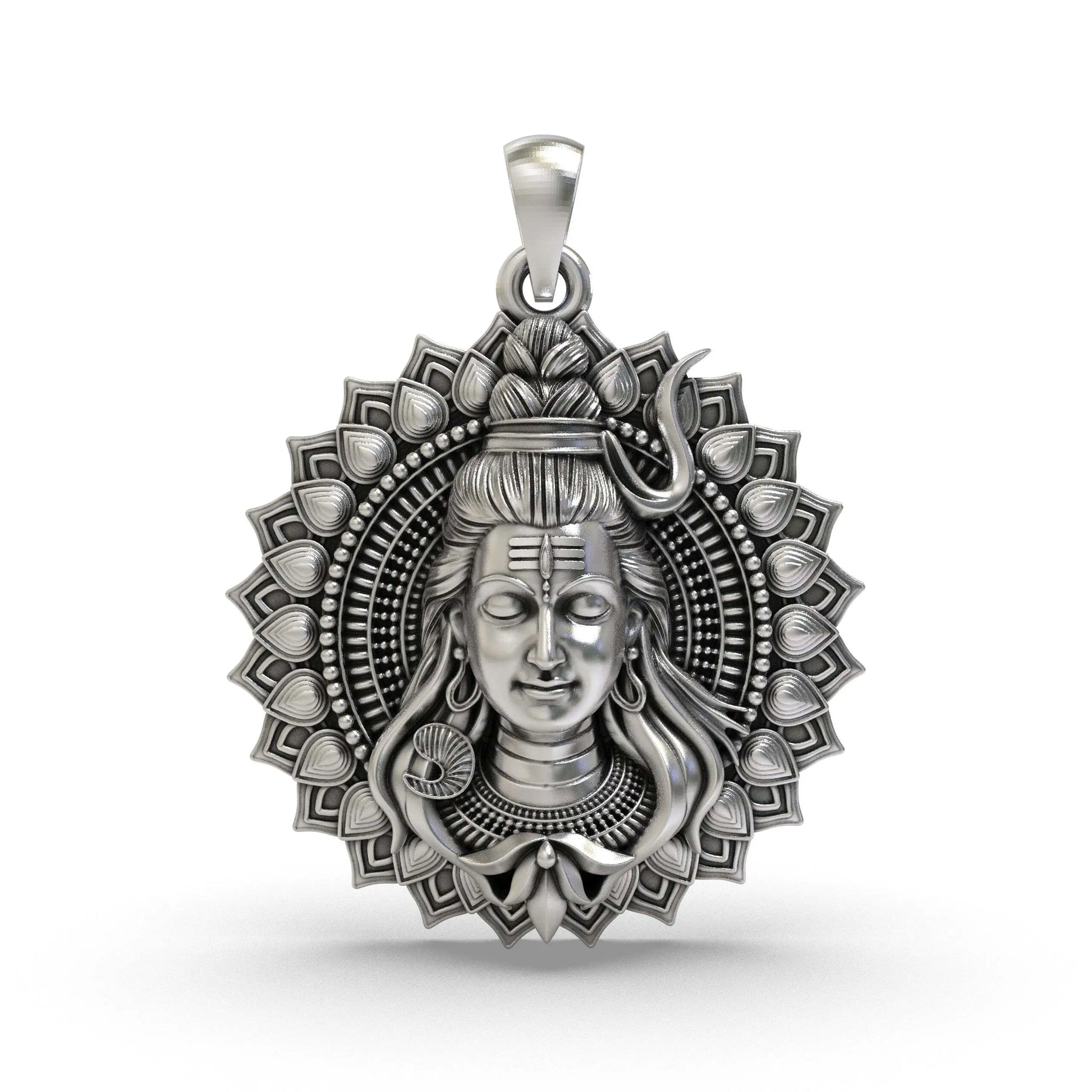 925 Silver Shiva Face Pendant | Unisex Spiritual Necklace